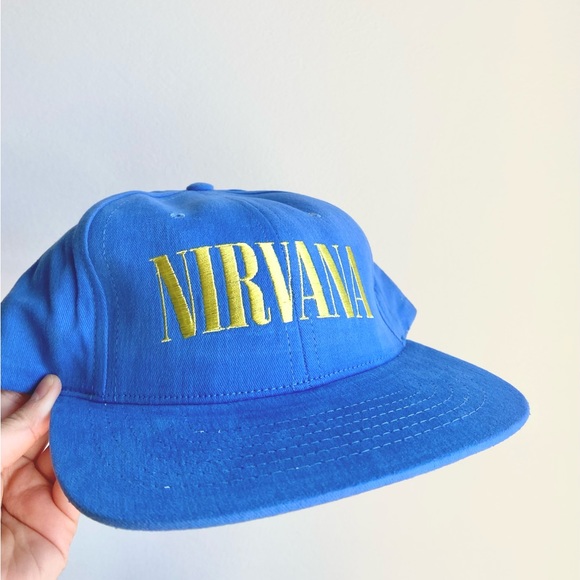 Other - Nirvana Snapback Cap Blue Vintage (Made in USA) New old stock Nevermind tour